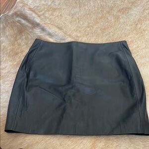 Sezane Black Leather Skirt